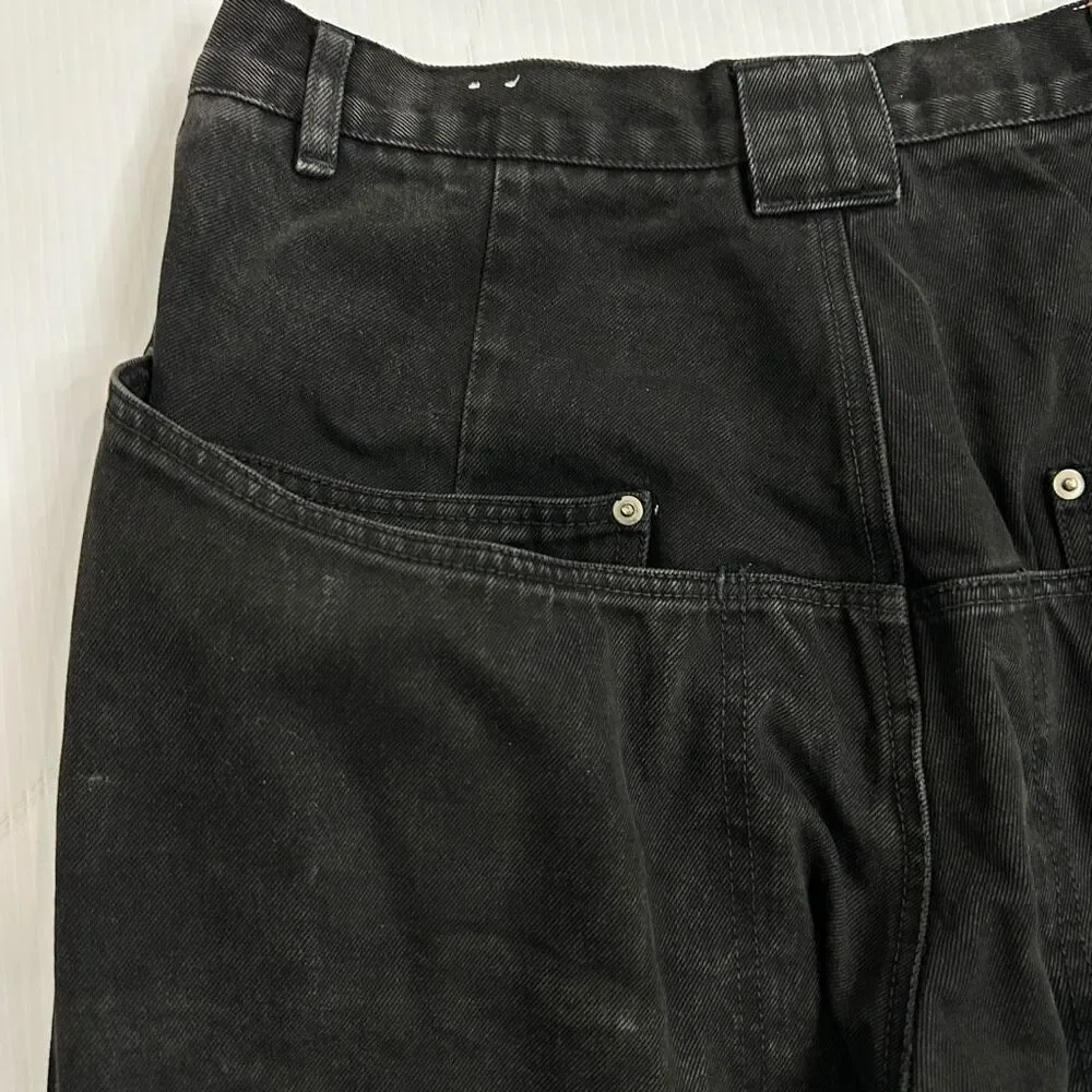 Vintage 88 North Black Denim Carpenter Shorts Y2K Skate Baggy Mens 36 Streetwear